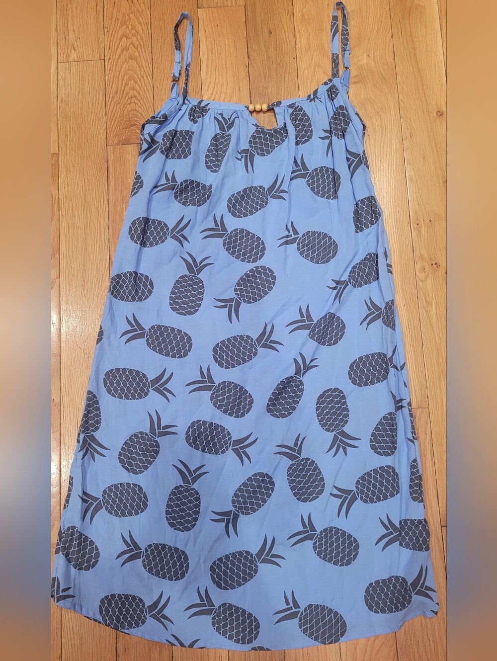 Blue Pineapple Print Sundress